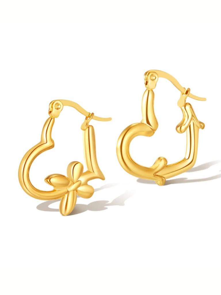 Butterfly hoops earrings