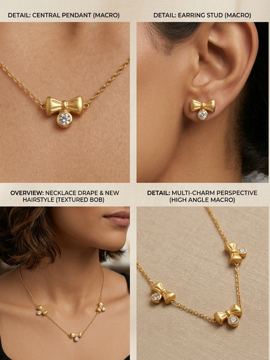 18k gold plated chain with earrings combo