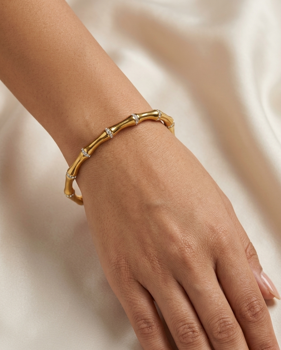 Gold bamboo bracelet  / kada
