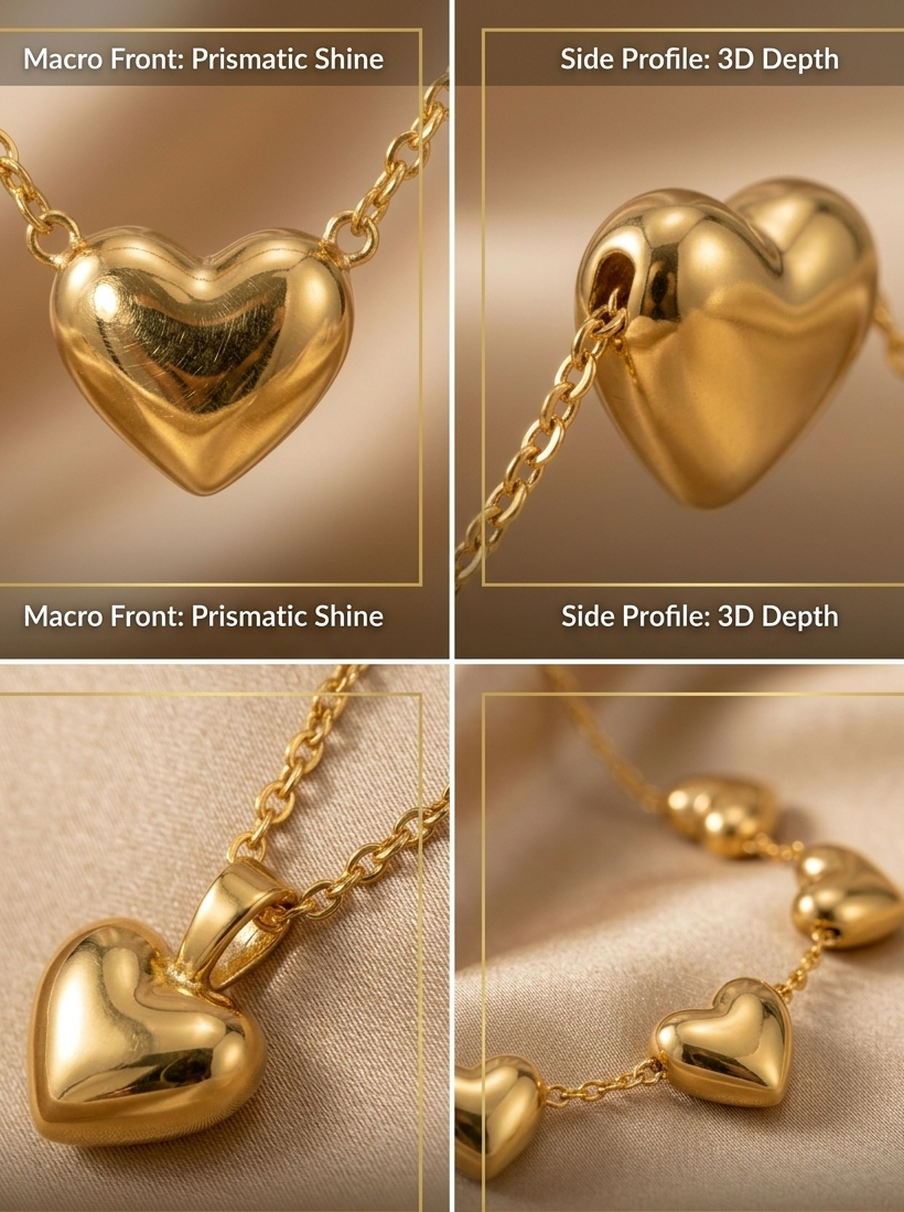 18k plated heart love chain