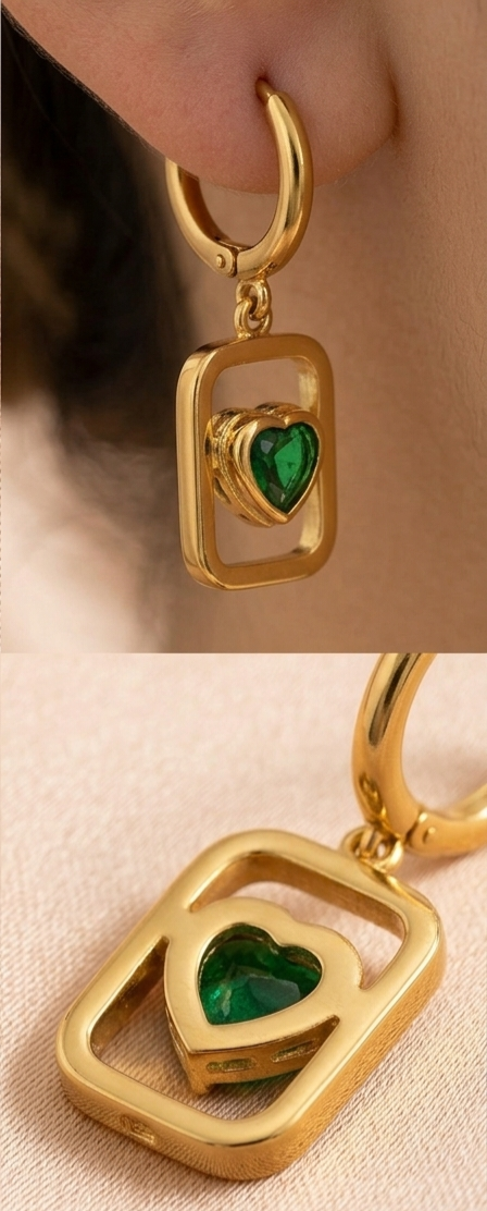 Love centered 18k plated earrings