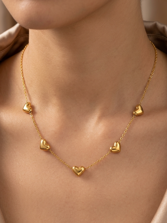 18k plated heart love chain