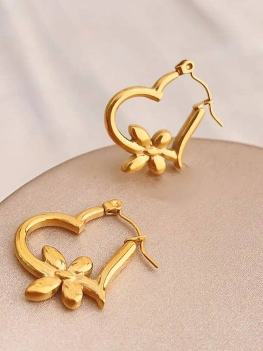 Butterfly hoops earrings