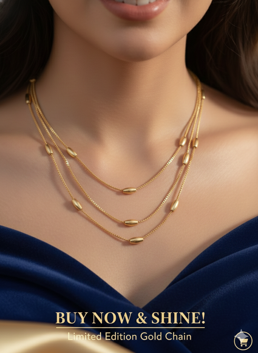18k plated three layers chain