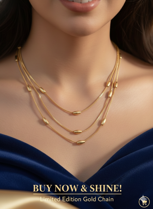 18k plated three layers chain
