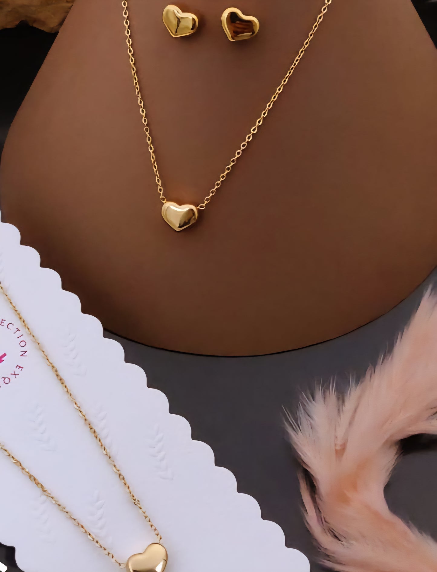 Heart pendant with earrings