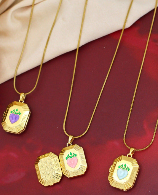 Fire on hearts chain with pendant